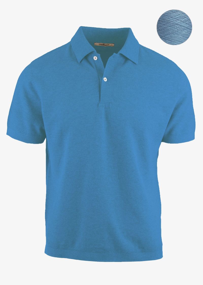 Luxury Cotton Piqué Polo – Signature Light Blue